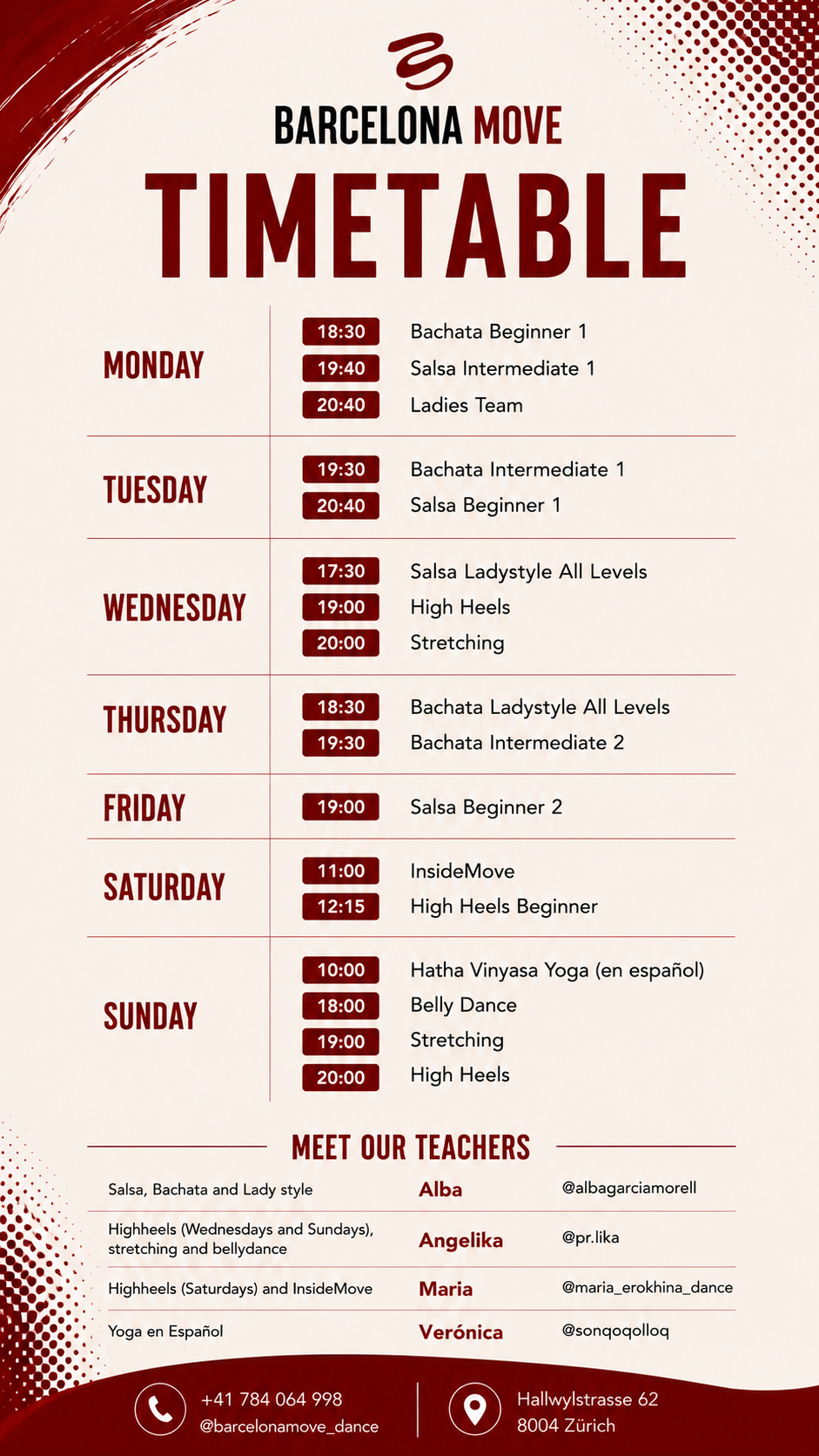 Barcelona Move Timetable